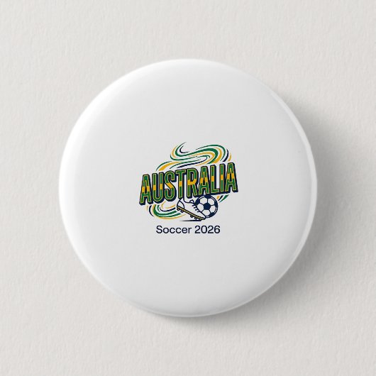 Australien Fußball 2026 Fußball Fett Land Typograf Button (Vorderseite)