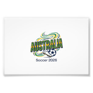 Australien Fußball 2026 Fußball Fett Land Typograf Fotodruck