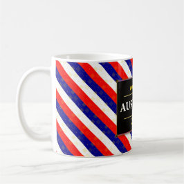 Australien Fußball Fan Flagge Farben Streifenmuste Kaffeetasse