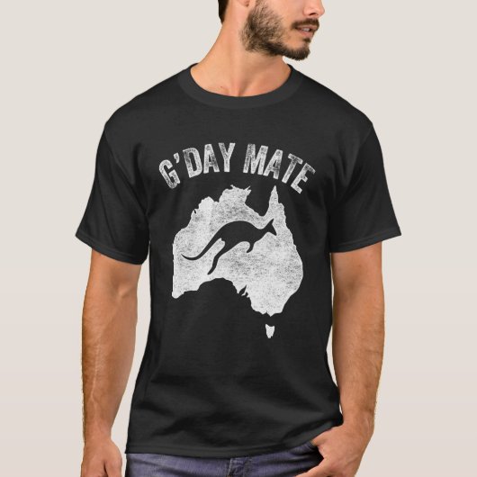 Australien G Day Mate Kangaroo Australisches Symbo T-Shirt (Vorderseite)