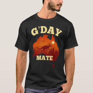 Australien G'Day Mate Australian Flag Aussie Map T-Shirt
