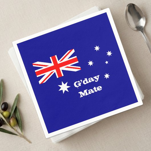 Australien, Gday Mate & Australian Flag / Party Serviette