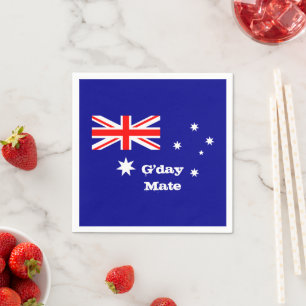 Australien, G'day Mate & australische Flagge / Par Serviette