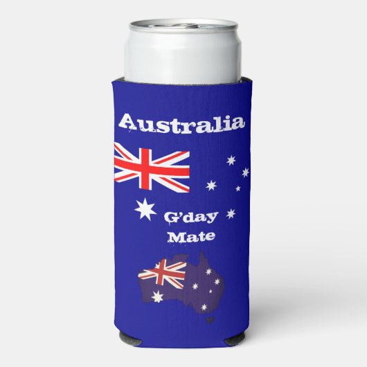 Australien & G'day Mate cooler / Australische Flag Selters Dosenkühler (Seltzer Rückseite)