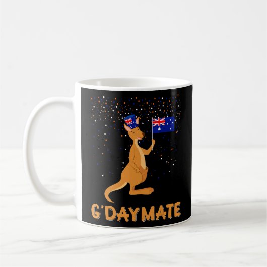 Australien Gday Mate Funny Kangaroo Australian Sym Kaffeetasse (Links)