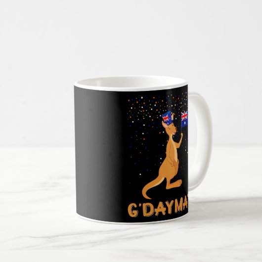 Australien Gday Mate Funny Kangaroo Australian Sym Kaffeetasse (VorderseiteRechts)