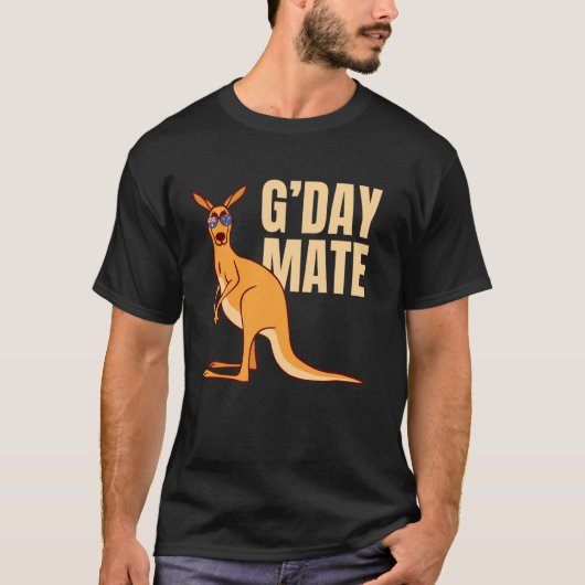 Australien G'day Mate Shirt Funny Kangaroo Austral (Vorderseite)