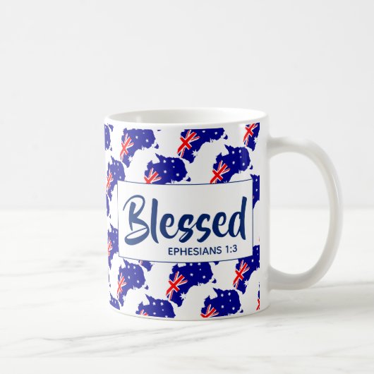 AUSTRALIEN Gesegnete Christliche Schrift Kaffeetasse (Rechts)