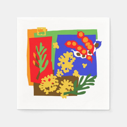 Australien - Golden WATTLE & Samenpoden Serviette (Vorderseite)