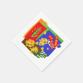 Australien - Golden WATTLE & Samenpoden Serviette (Ecke)