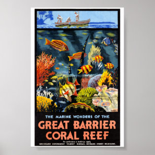 Australien Great Barrier Coral Reef Vintage Poster