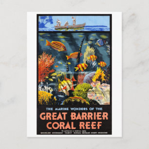 Australien Great Barrier Korallenriff Vintage Post Postkarte