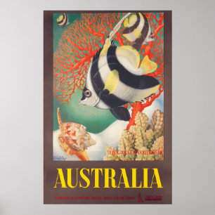 Australien Great Barrier Korallenriff Vintage Reis Poster