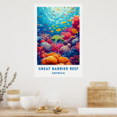 Australien Great Barrier Reef Reiseplakat Poster (Küche)