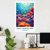 Australien Great Barrier Reef Reiseplakat Poster (Heimbüro)