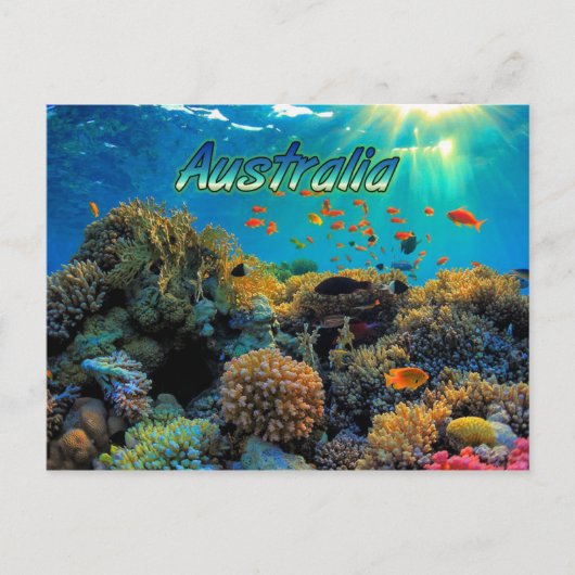 Australien Great Barrier Reef stilisiert Postkarte (Vorderseite)