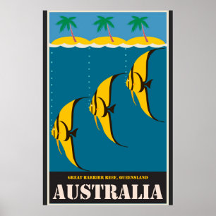 Australien Great Barrier Reef Vintage Reise Poster