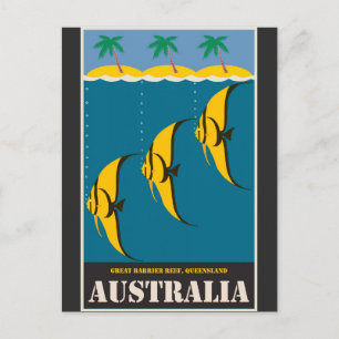 Australien Great Barrier Reef Vintage Reise Postkarte