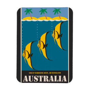 Australien Great Barrier Reef Vintage Reiseposter Magnet