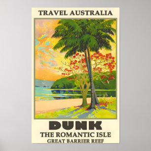 Australien Great Barrier Reef Vintage Reiseposter Poster