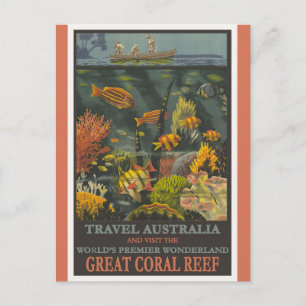 Australien Great Barrier Reef Vintage Reiseposter Postkarte