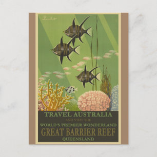 Australien Great Barrier Reef Vintage Reiseposter Postkarte