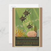 Australien Great Barrier Reef Vintage Travel Poste Postkarte (Vorne/Hinten)