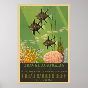 Australien Great Barrier Reef Vintage Travel Poster