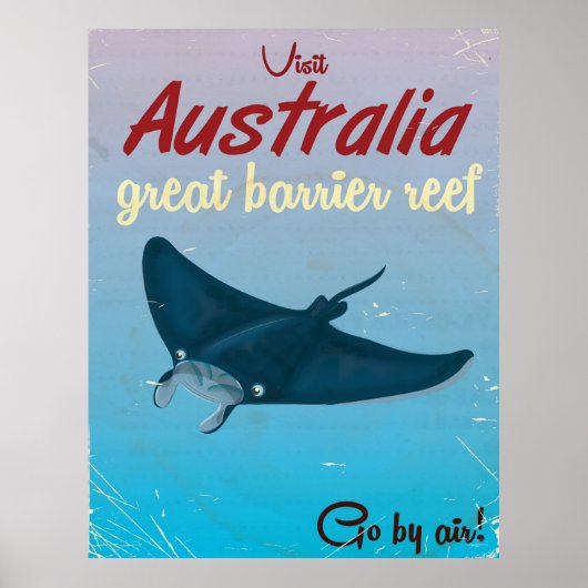 Australien Great Barriere Reef Vintage Reiseplakat Poster (Vorne)