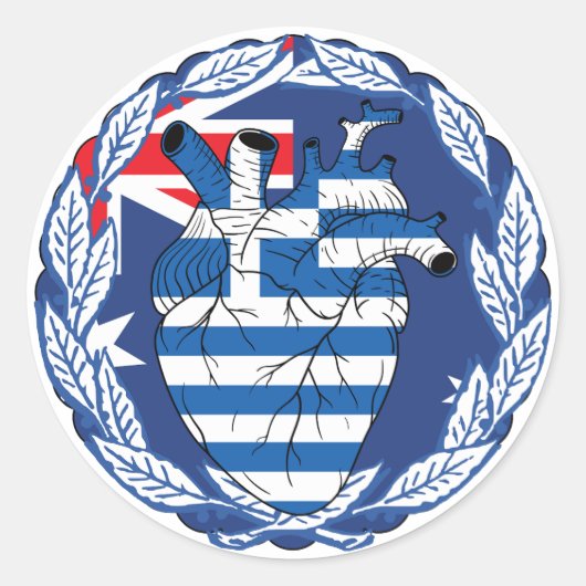 Australien Griechische Unabhängigkeit Griechisch Runder Aufkleber (Vorderseite)