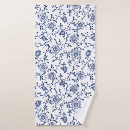 Australien Hamptons Style Blue White Floral Muster Badehandtuch