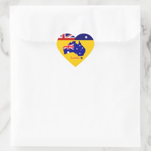 Australien Herz-Aufkleber (Tasche)