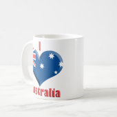 Australien-Herz-Tasse Kaffeetasse (Vorderseite Links)