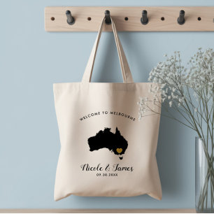 Australien Hochzeit Willkommens-Tasche, Schwarz &  Tragetasche