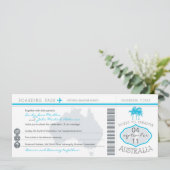 Australien-Hochzeits-Boarding-Durchlauf-Einladung Einladung (Stehend Vorderseite)