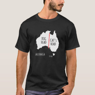 Australien Hund Kopf Katze Kopf I Hund Geographie T-Shirt