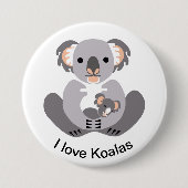 Australien - I Liebe KOALAS - Marsupial - Wildlife Button (Vorderseite)