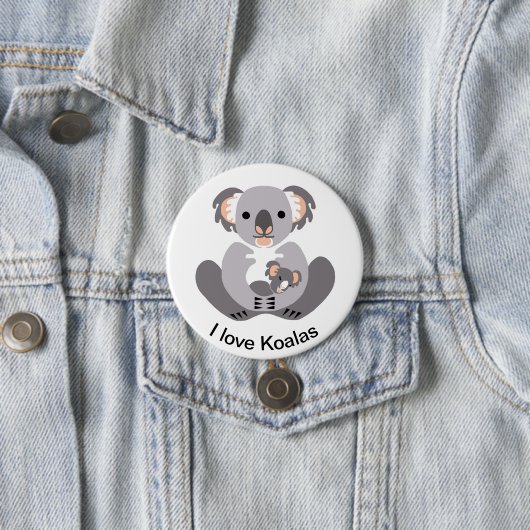 Australien - I Liebe KOALAS - Marsupial - Wildlife Button (Beispiel)