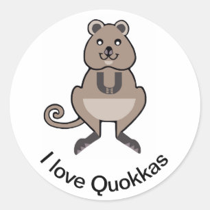 Australien - I Liebe QUOKKAS - Marsupial - Wildfau Runder Aufkleber