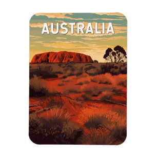 Australien Illustration Reise Kunst Vintage Magnet