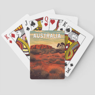 Australien Illustration Reise Kunst Vintage Spielkarten