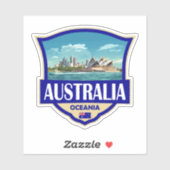 Australien Illustration Retro-Abzeichen Aufkleber (Blatt)
