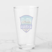 Australien Illustration Retro Abzeichen Glas (Rückseite)