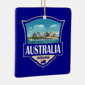 Australien Illustration Retro-Abzeichen Keramikornament (Rechts)