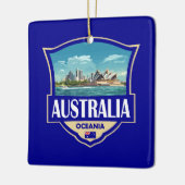 Australien Illustration Retro-Abzeichen Keramikornament (Links)