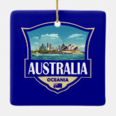Australien Illustration Retro-Abzeichen Keramikornament (Rückseite)