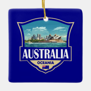 Australien Illustration Retro-Abzeichen Keramikornament