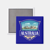 Australien Illustration Retro Abzeichen Magnet (Vorderseite/Rückseite)