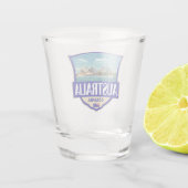 Australien Illustration Retro-Abzeichen Schnapsglas (Rückseite)