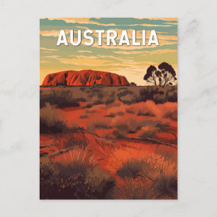 Australien Illustration Travel Art Vintag Postkarte